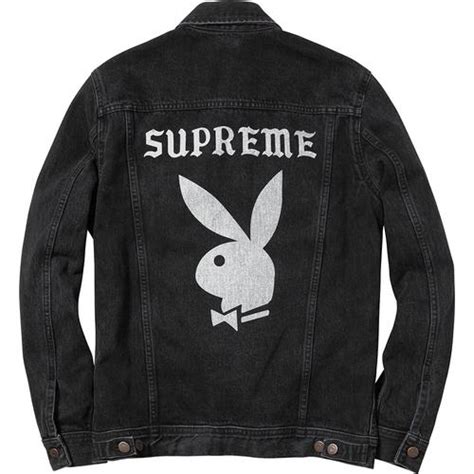 supreme playboy denim jacket replica|Supreme 2014 Playboy Denim Jacket .